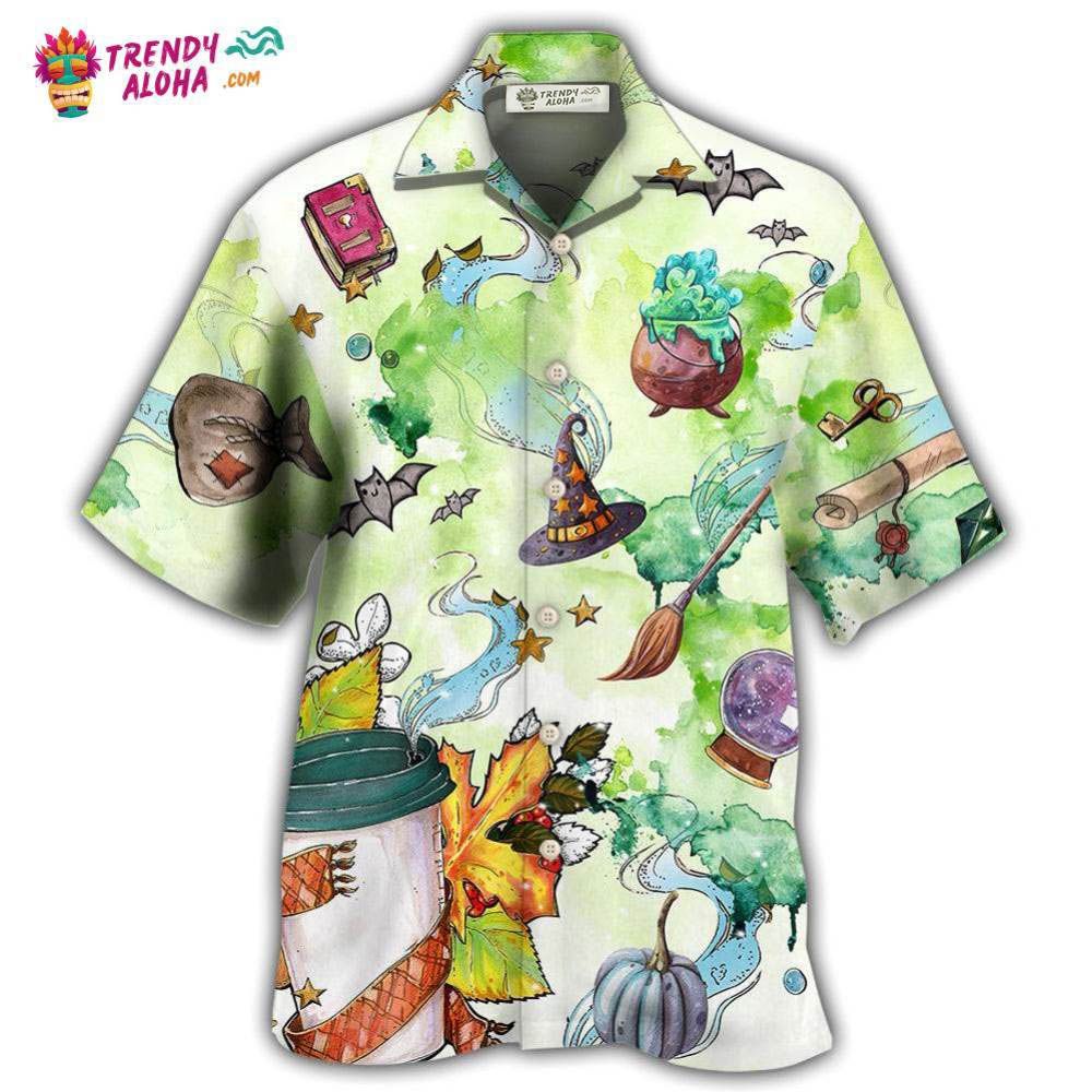 Halloween This Witch Needs Coffee Hawaiian Shirt – Trendy Aloha Halloween This Witch Needs Coffee Hawaiian Shirt – Trendy Aloha