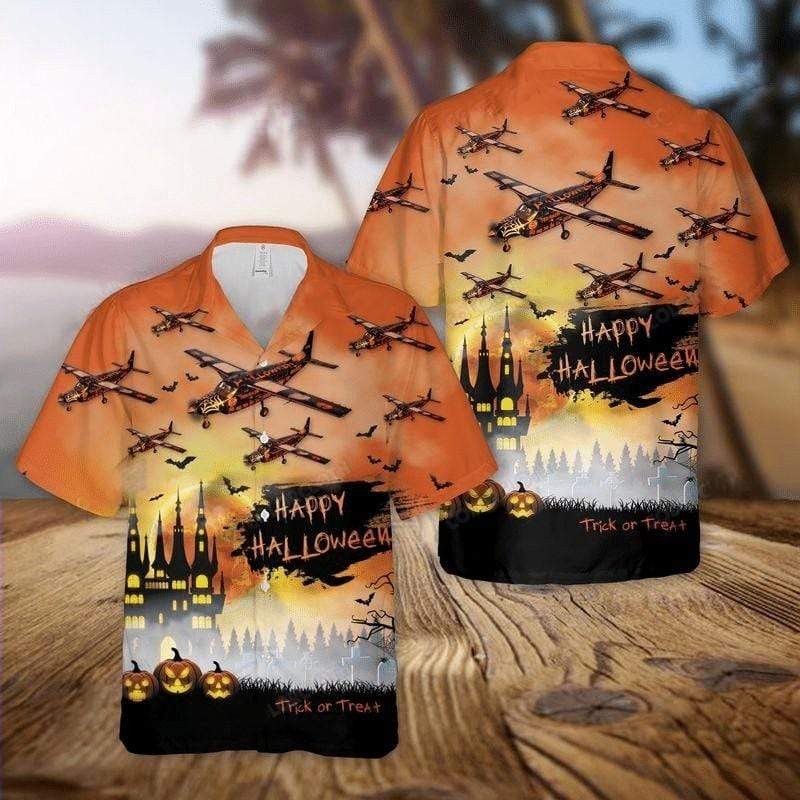 Halloween Trick Or Treat Trendy Hawaiian Shirt, Unisex Print Aloha Short Sleeve Casual Shirt