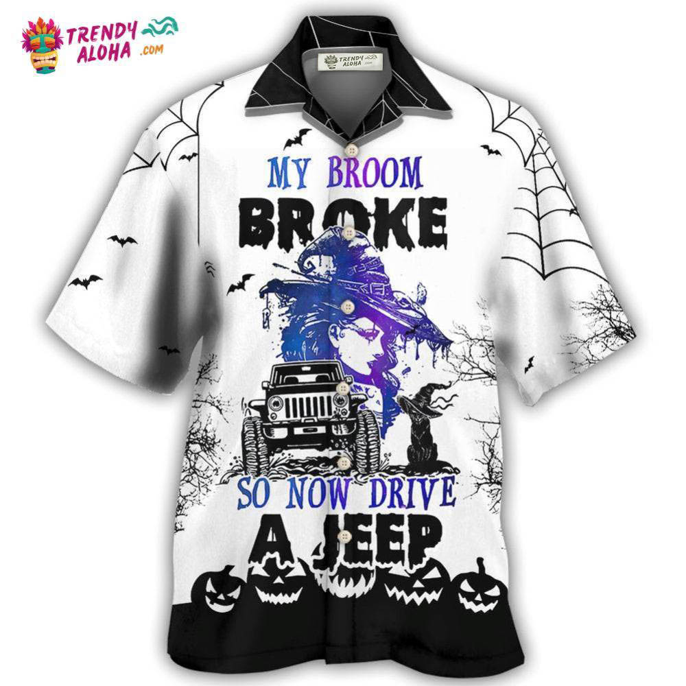 Halloween Witch My Broom Broke Hawaiian Shirt – Trendy Aloha Halloween Witch My Broom Broke Hawaiian Shirt – Trendy Aloha