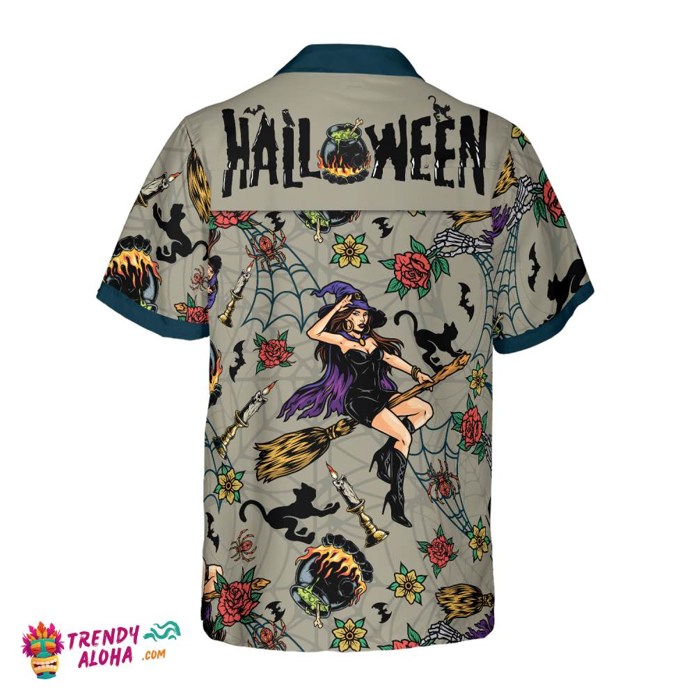 Halloween Witches Night Shirt For Men Hawaiian Shirt