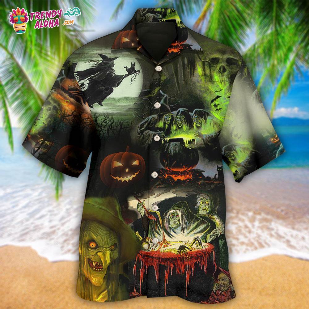Halloween Witches Noticed You With Smoke Hawaiian Shirt – Trendy Aloha