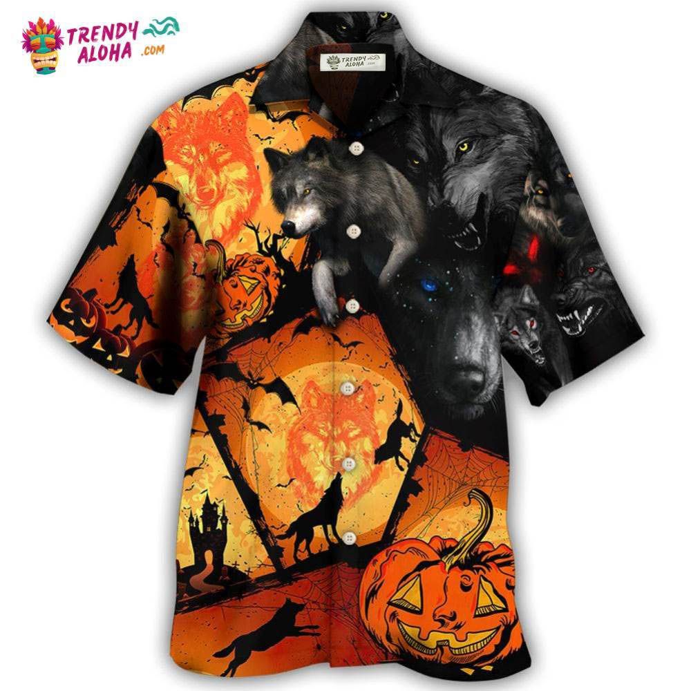 Halloween Wolf Pumpkin Scary Hawaiian Shirt – Trendy Aloha Halloween Wolf Pumpkin Scary Hawaiian Shirt – Trendy Aloha