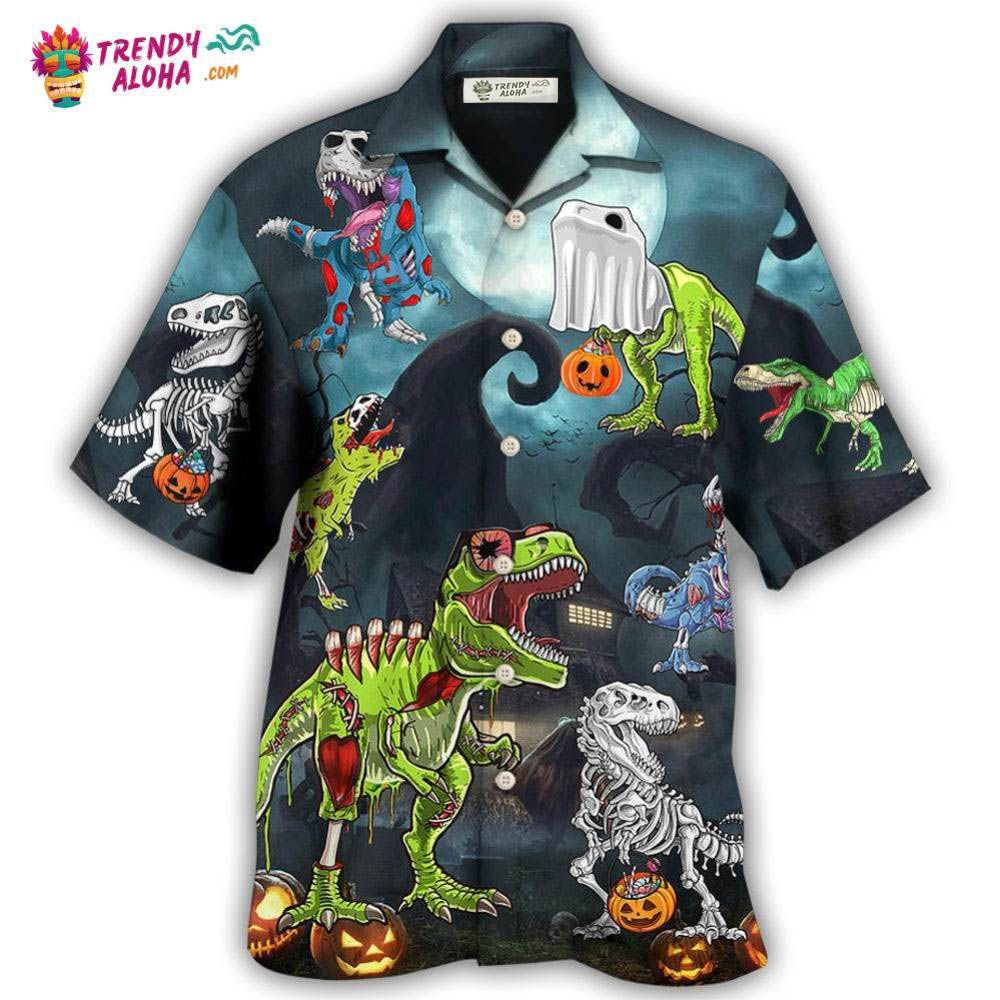 Halloween Zombie Saurus Scary Hawaiian Shirt – Trendy Aloha Halloween Zombie Saurus Scary Hawaiian Shirt – Trendy Aloha
