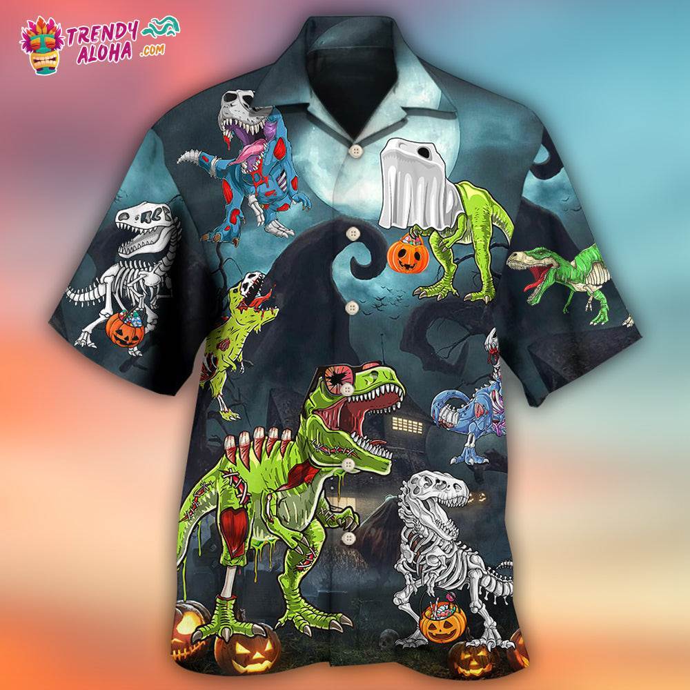 Halloween Zombie Saurus Scary Hawaiian Shirt – Trendy Aloha