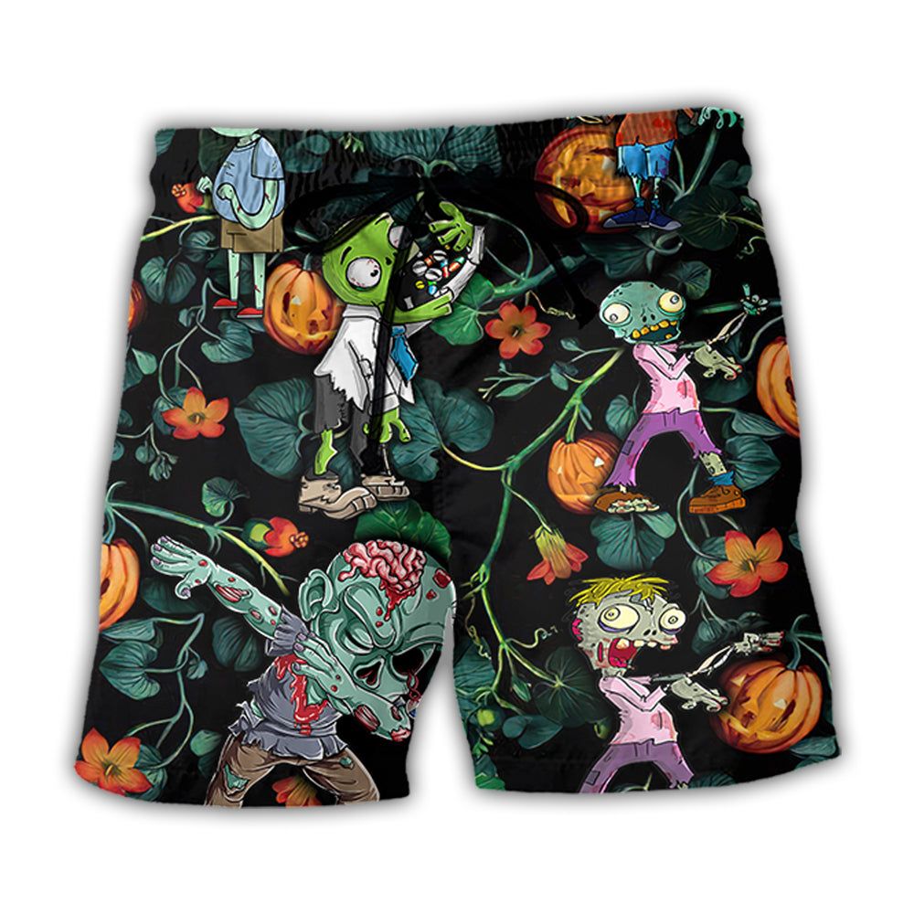Halloween Zombie Tropical Pumpkin Scary Trendy Aloha Hawaiian Beach Shorts Halloween Zombie Tropical Pumpkin Scary Trendy Aloha Hawaiian Beach Shorts