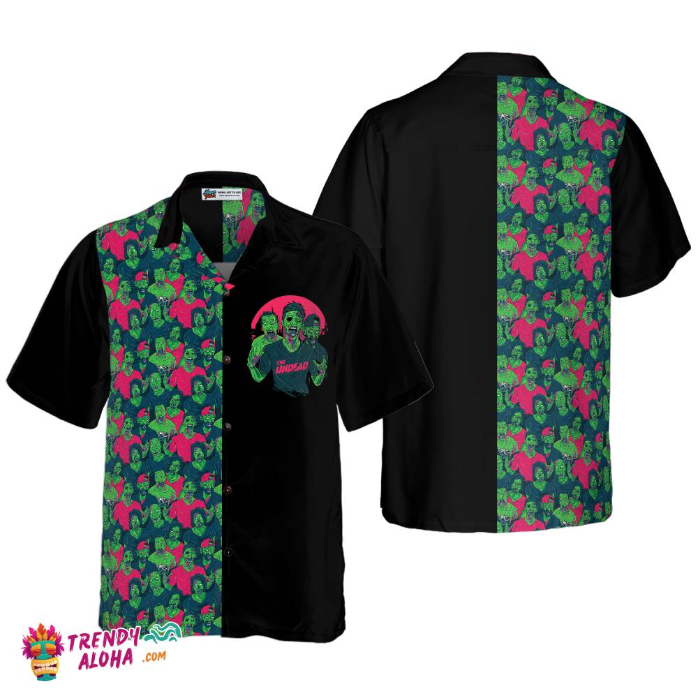 Halloween Zombie Walking Out Hawaiian Shirt
