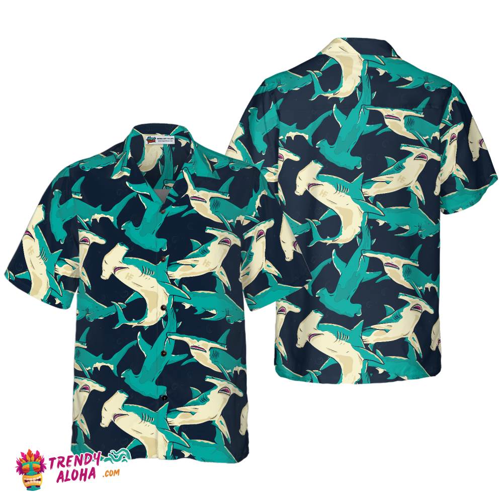 Hammerhead Shark Pattern Hawaiian Shirt