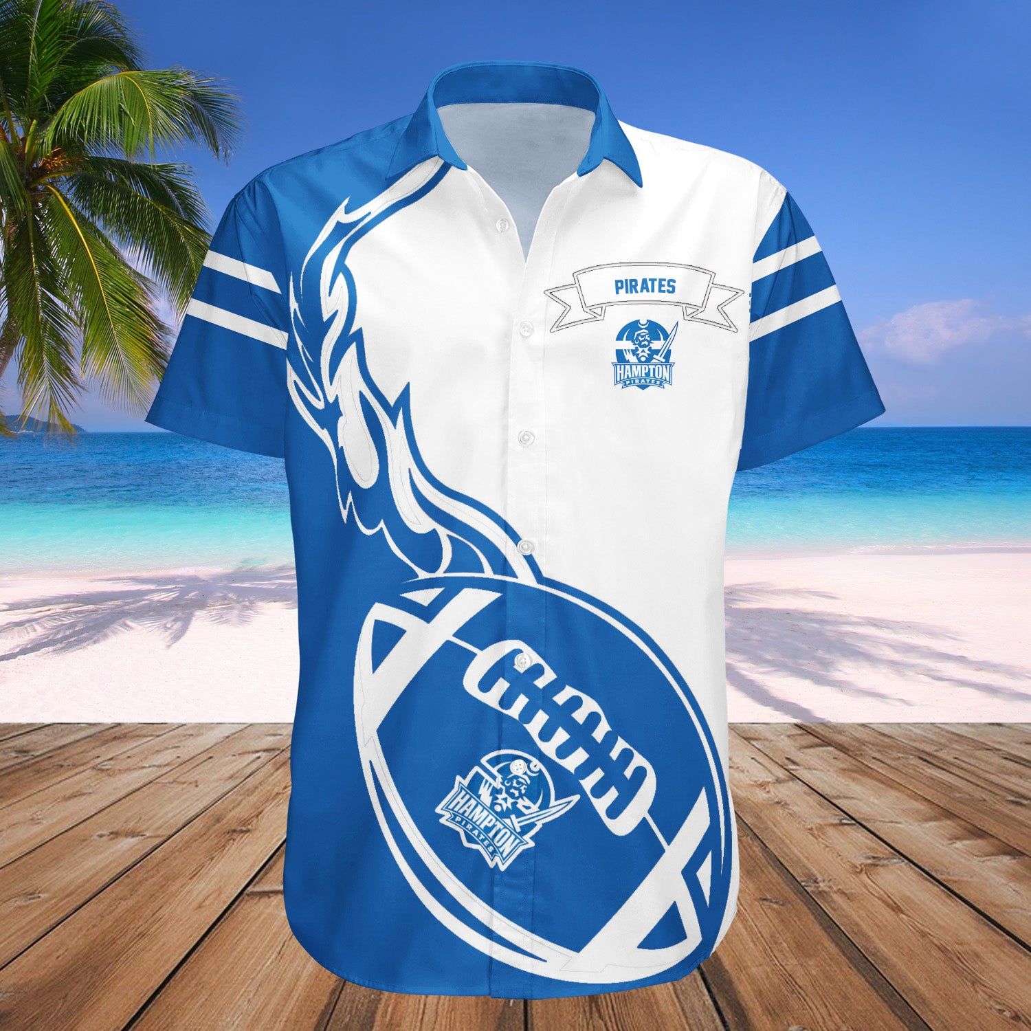 Hampton Pirates Hawaii Shirt Flame Ball – NCAA