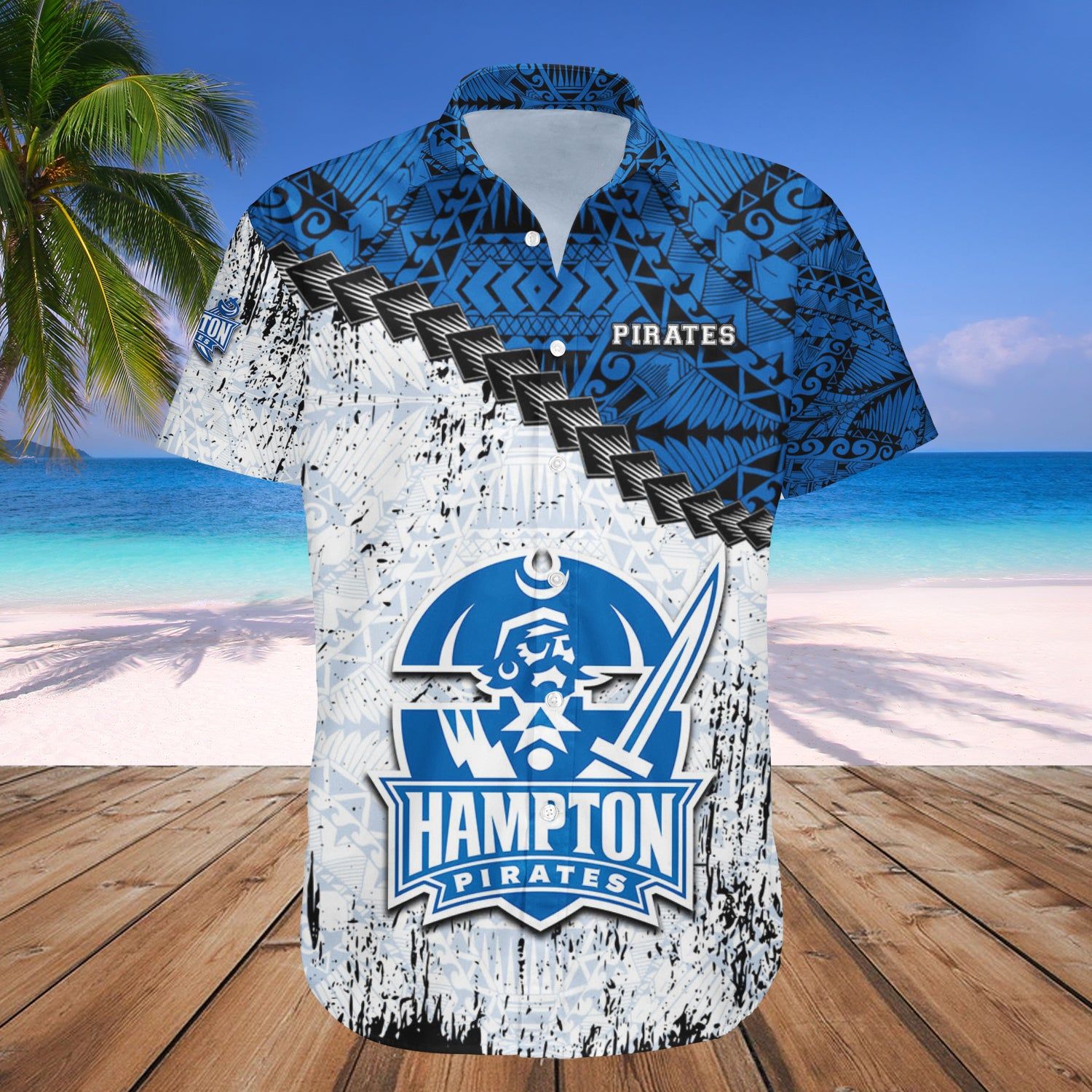 Hampton Pirates Hawaii Shirt Grunge Polynesian Tattoo – NCAA