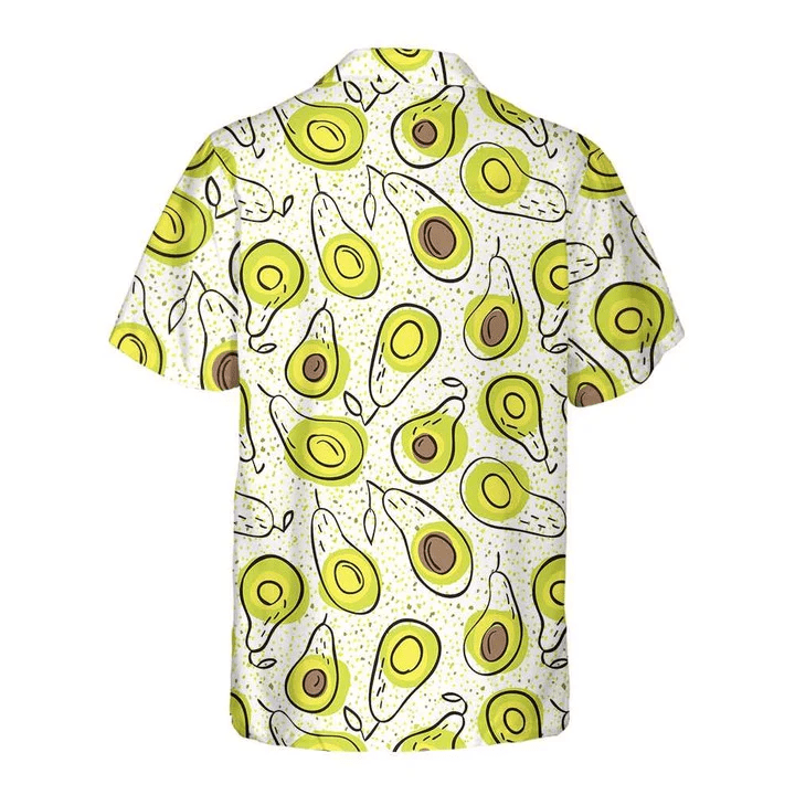 Hand Drawn Avocado Pattern Trendy Hawaiian Shirt For Men And Women