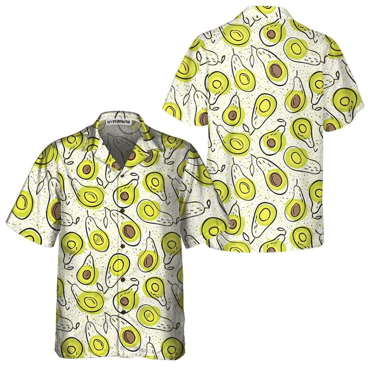 Hand Drawn Avocado Pattern Trendy Hawaiian Shirt For Men And Women Hand Drawn Avocado Pattern Trendy Hawaiian Shirt For Men And Women