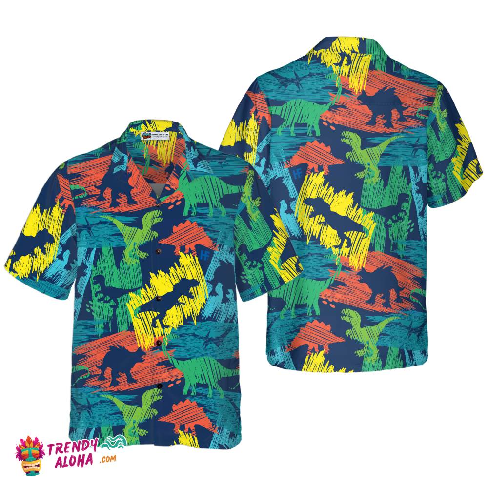 Hand-Drawn Color Plates Hawaiian Shirt Hand-Drawn Color Plates Hawaiian Shirt