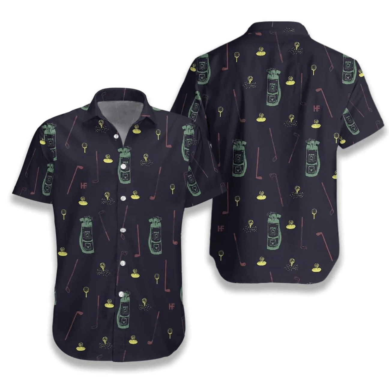 Hand Drawn Golf Seamless Trendy Hawaiian Shirt