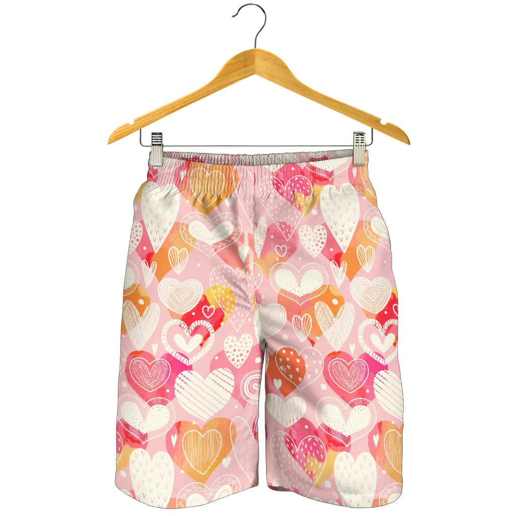 Hand Drawn Heart Design Pattern For Men Women Kid Shorts