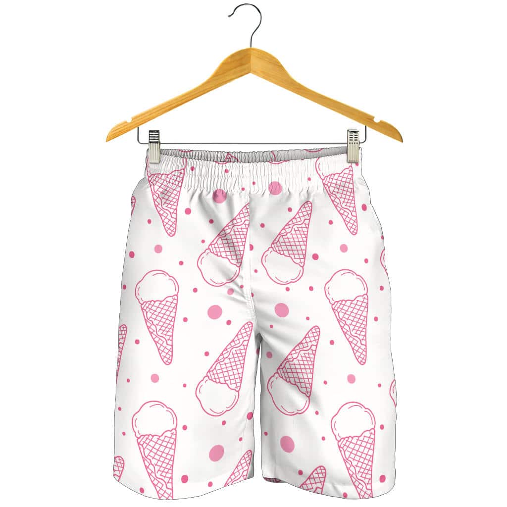 Hand Drawn Ice Cream Pattern For Men Women Kid Shorts
