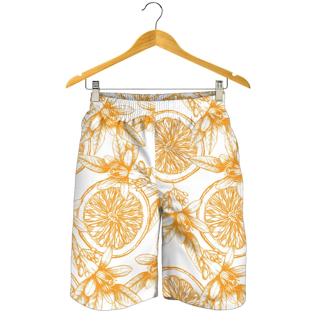 Hand Drawn Orange Fruit Pattern For Men Women Kid Shorts