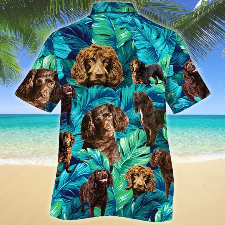 Happy Boykin Spaniel Dog Lovers Summer Beach Palm Tree Pattern Trendy Hawaiian Shirt