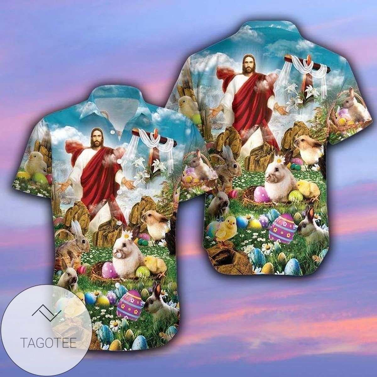Happy Easter Jesus Is Risen Celebration Hawaiian Shirt Elegance Design