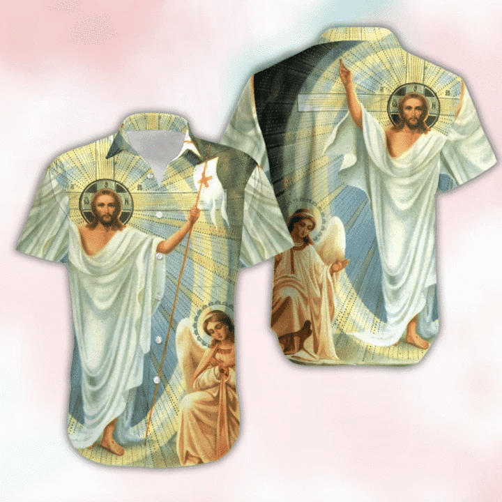 Happy Easter Sunday Jesus Is Risen Christians Hawaiian Shirts Aloha Hawaii Shirt Aloha Shirt For Summer