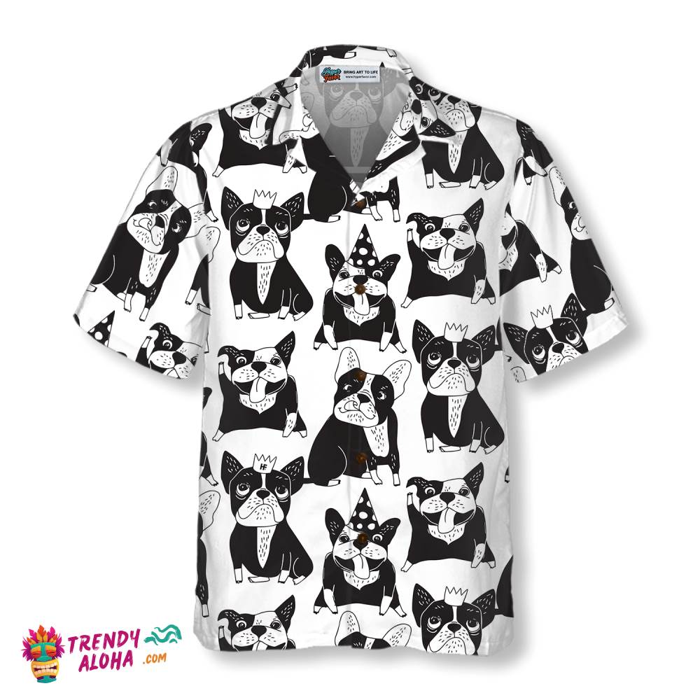 Happy French Bulldog Hawaiian Shirt