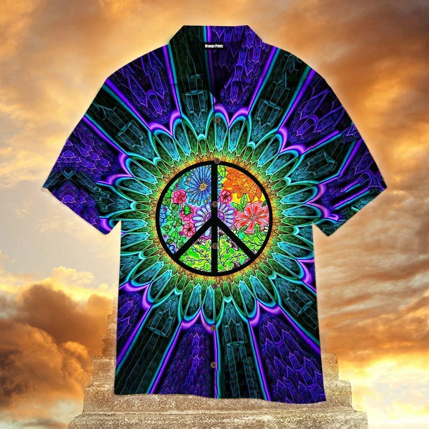 Happy Hippie Life Peace Hawaiian Shirt For