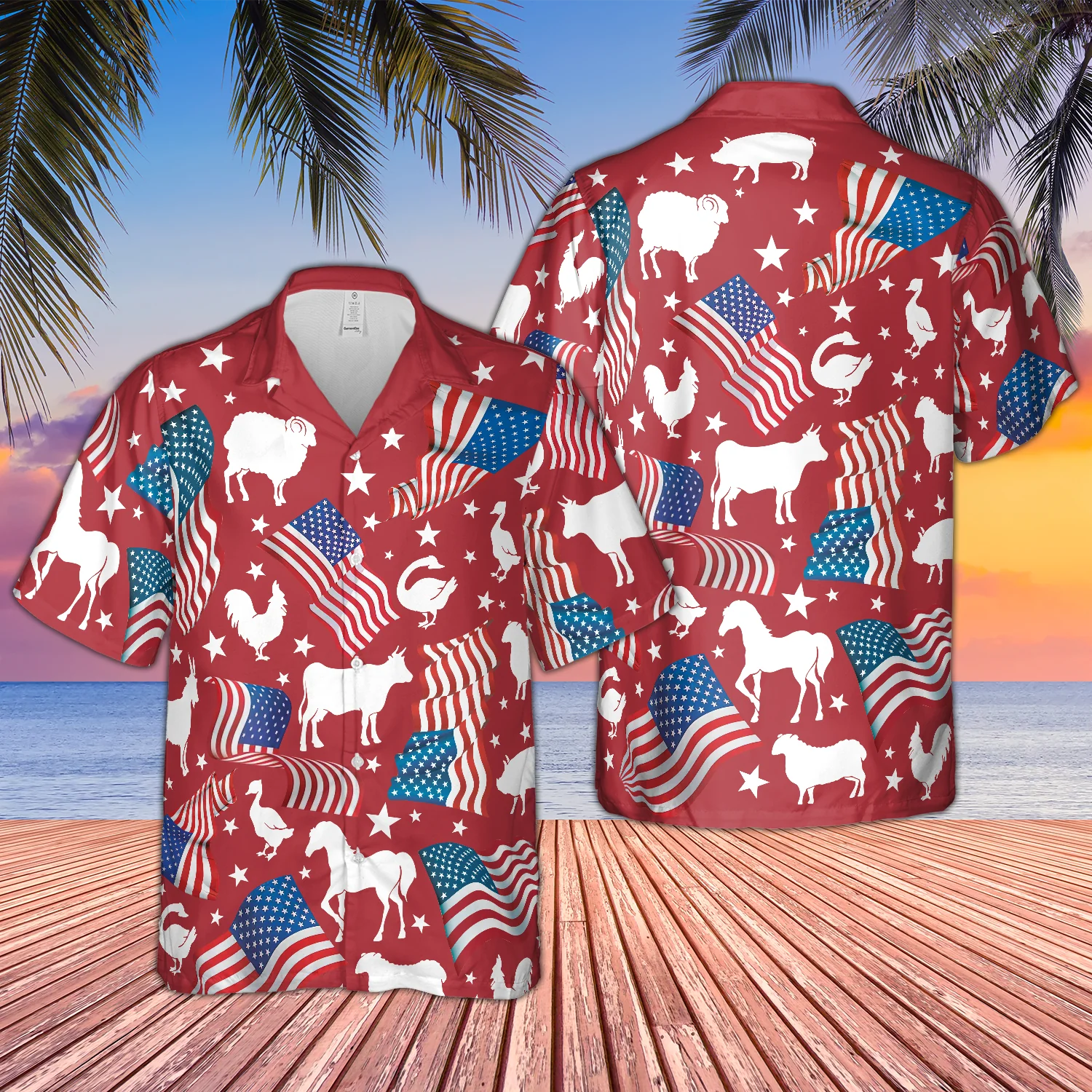 Happy Independence Day Trendy Hawaiian Shirt For Farm Lovers