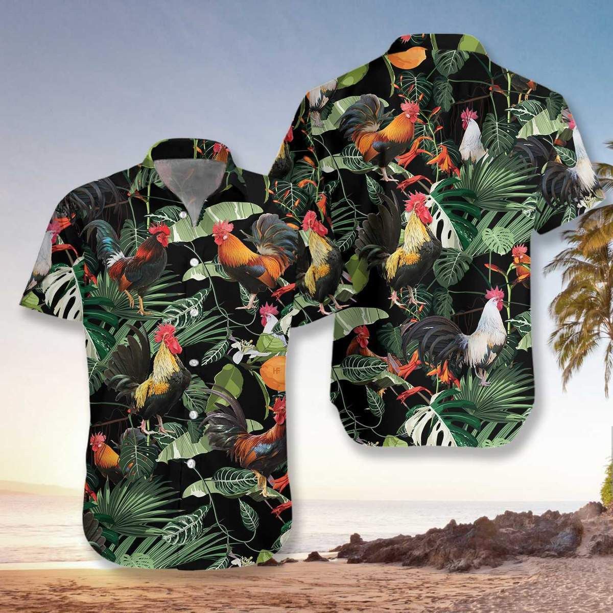 Happy Rooster Trendy Hawaiian Shirt
