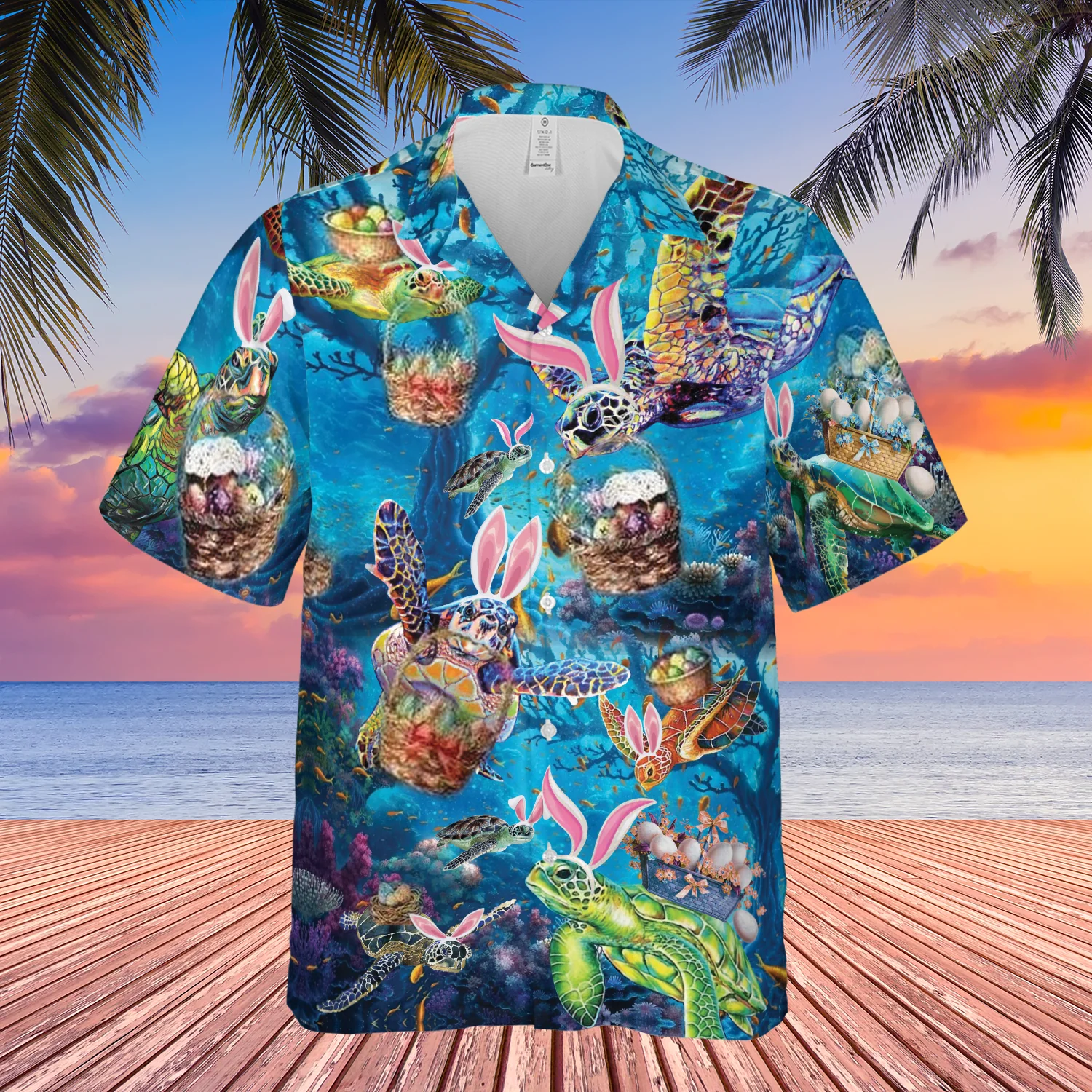 Happy Turtle Awesome Easter Trendy Hawaiian Shirt, Turtle Lover Trendy Hawaiian Shirt For