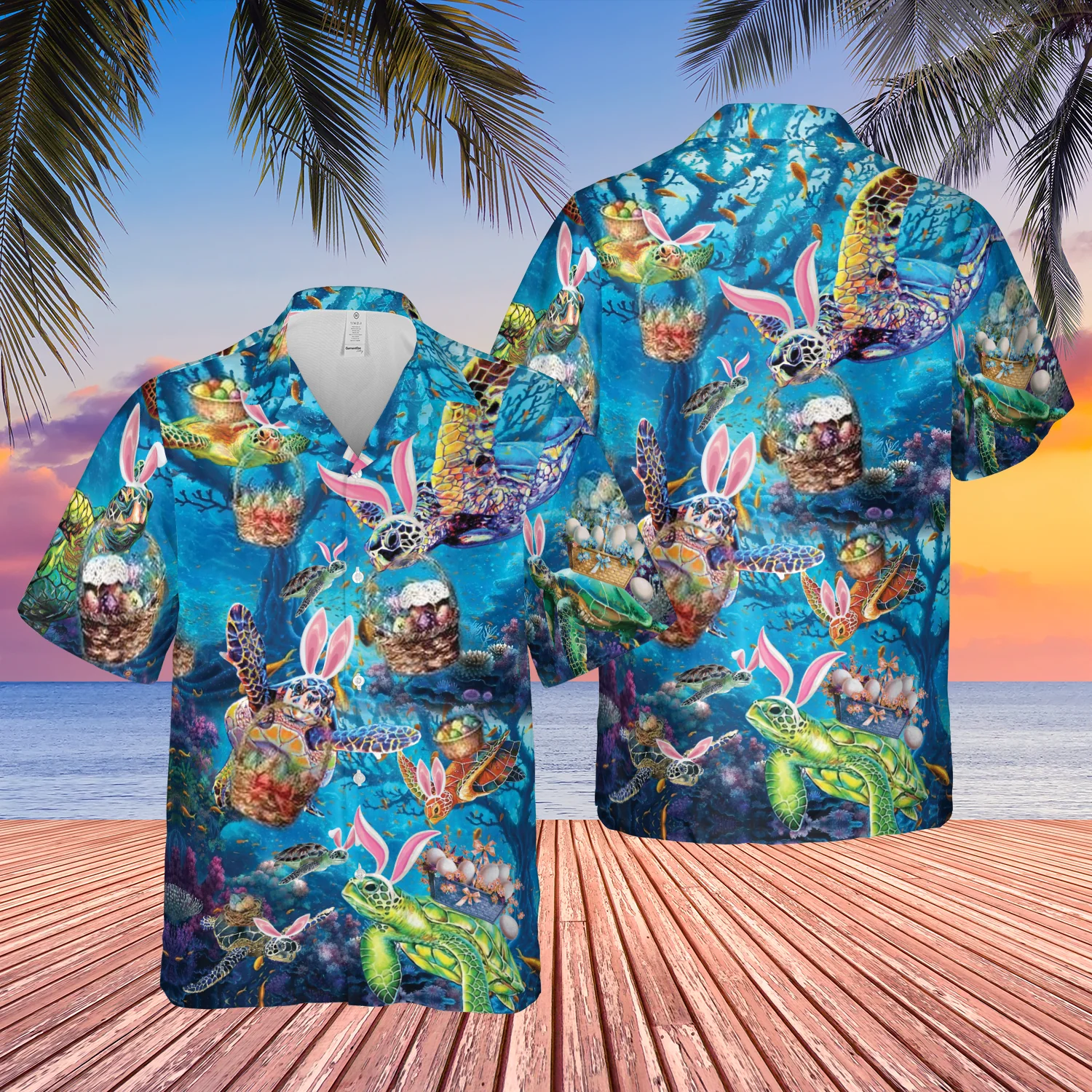 Happy Turtle Awesome Easter Trendy Hawaiian Shirt, Turtle Lover Trendy Hawaiian Shirt For
