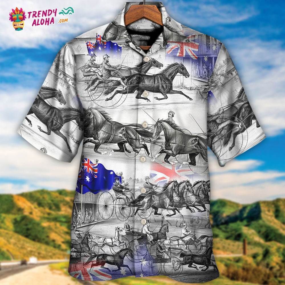 Harness Racing Horse Racing Australia Flag Hawaiian Shirt – Trendy Aloha