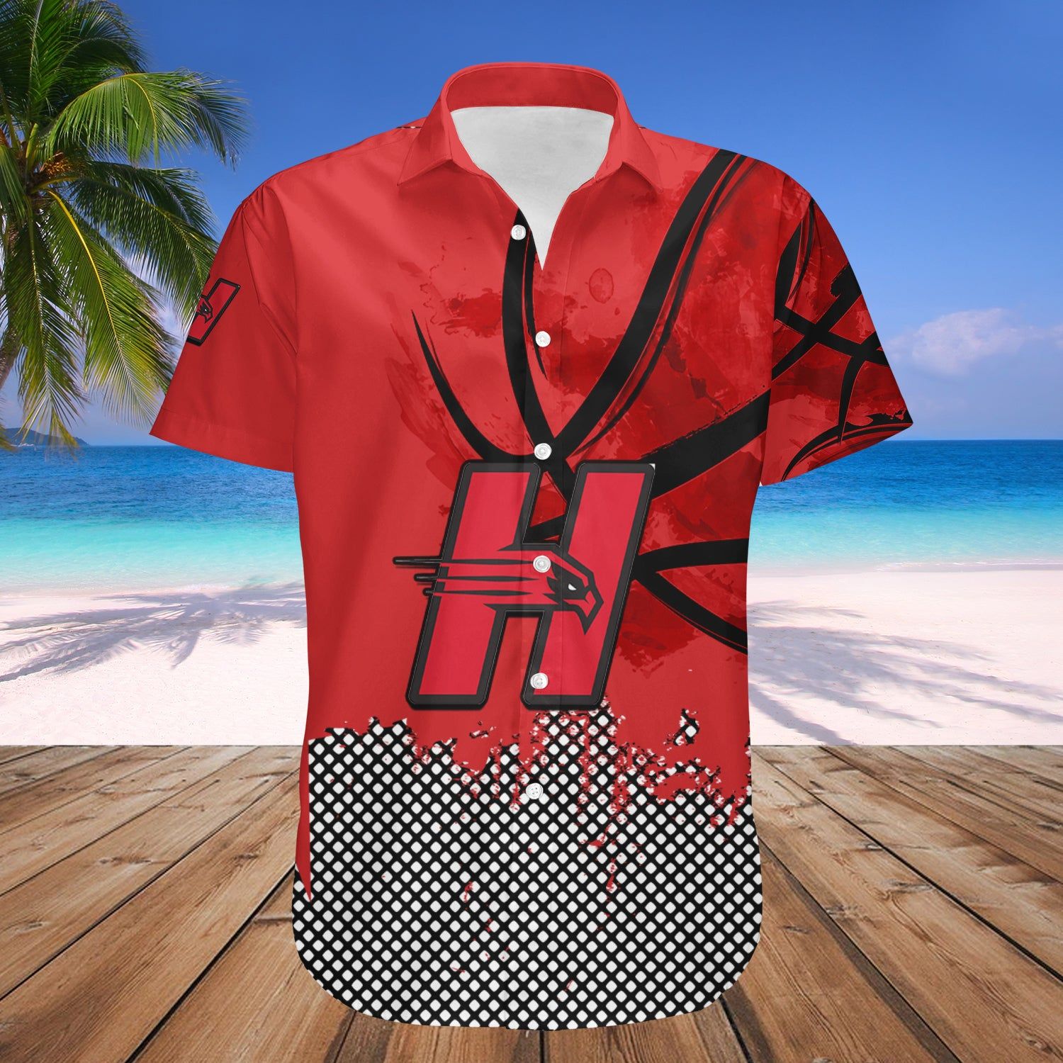 Hartford Hawks Hawaii Shirt Basketball Net Grunge Pattern – NCAA
