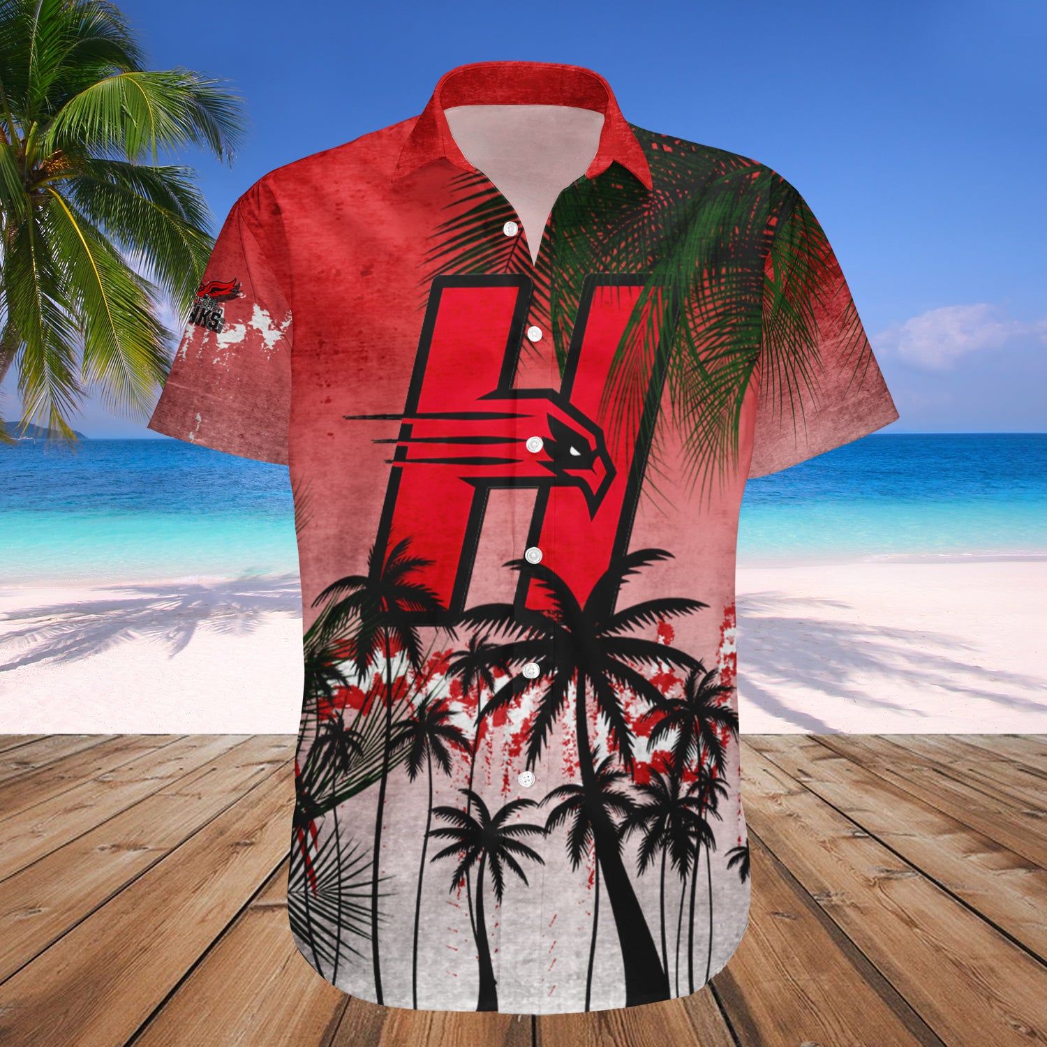 Hartford Hawks Hawaii Shirt Coconut Tree Tropical Grunge – NCAA