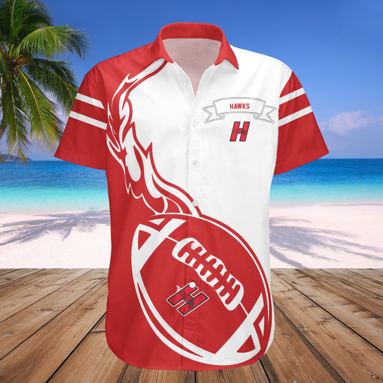 Hartford Hawks Hawaii Shirt Flame Ball – NCAA