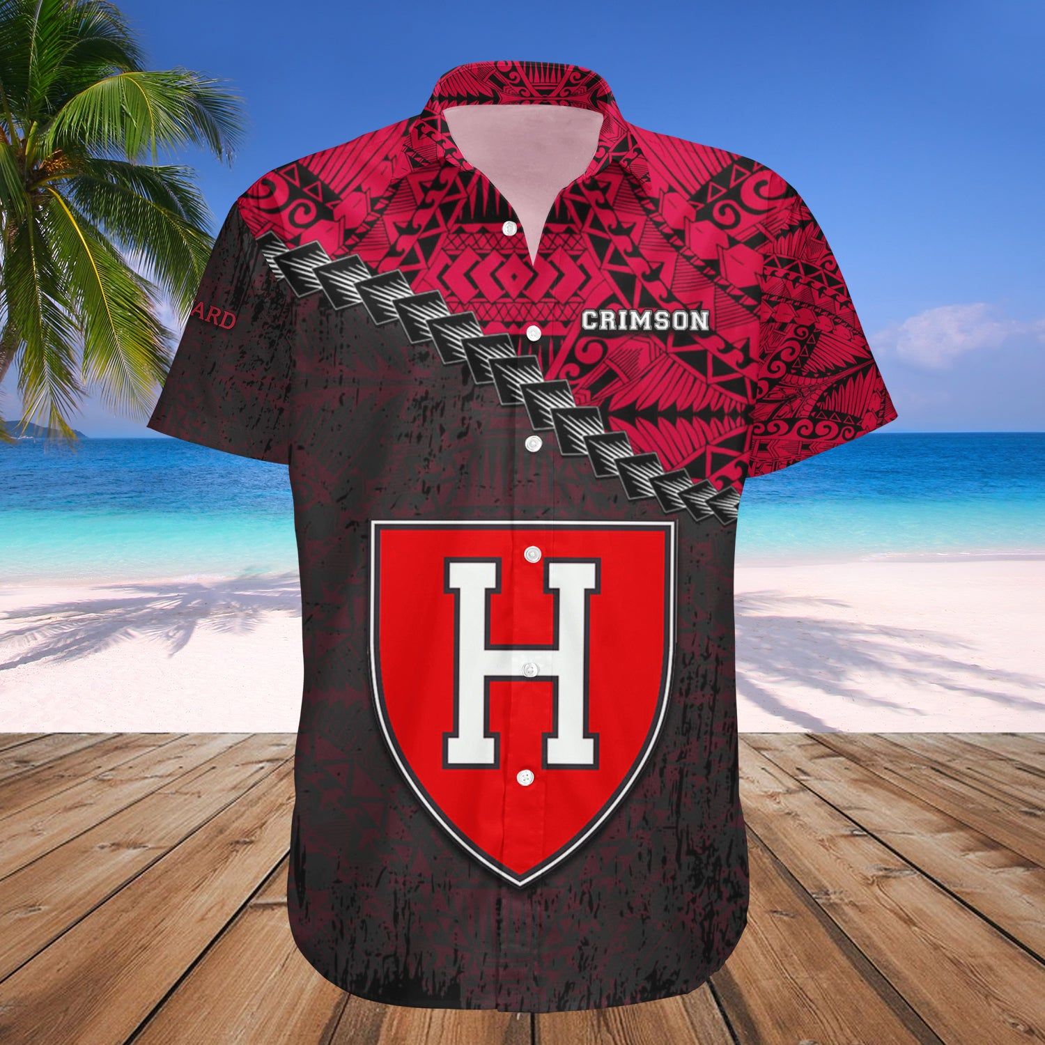 Harvard Crimson Hawaii Shirt Grunge Polynesian Tattoo – NCAA
