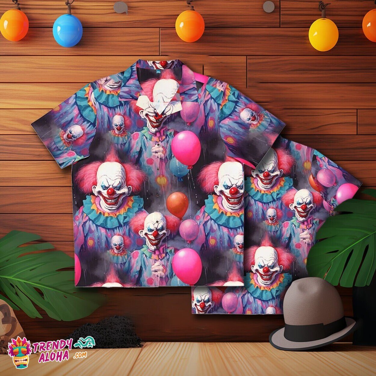 Haunted Circus Clown Hawaiian Horror Shirt Thrill Seeker Aloha