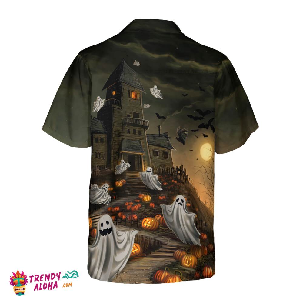 Haunted House For Ghost Halloween Hawaiian Shirt, Halloween Shirt For Men And Women