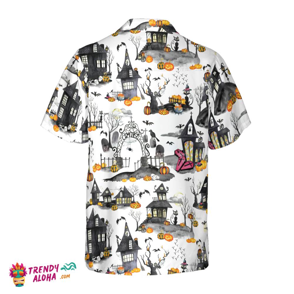 Haunted Houses Halloween Hawaiian Shirt, Halloween Shirt For Men And Women