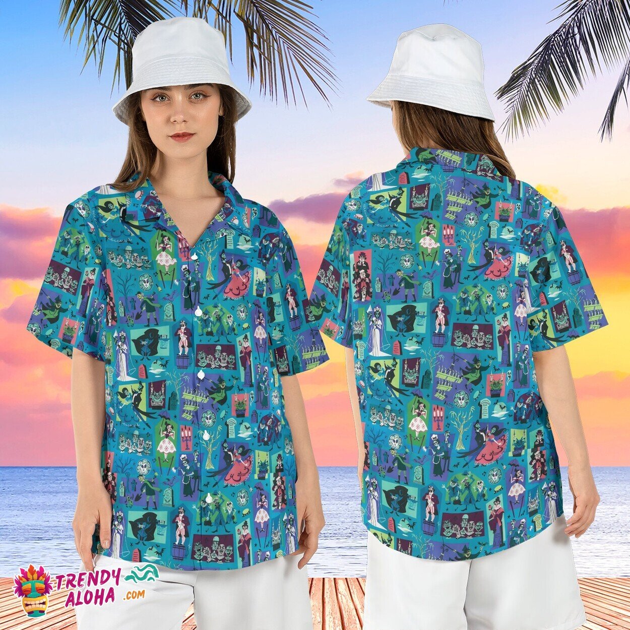 Haunted Mansion Horror Movie Foolish Mortals Disney Aloha Shirt