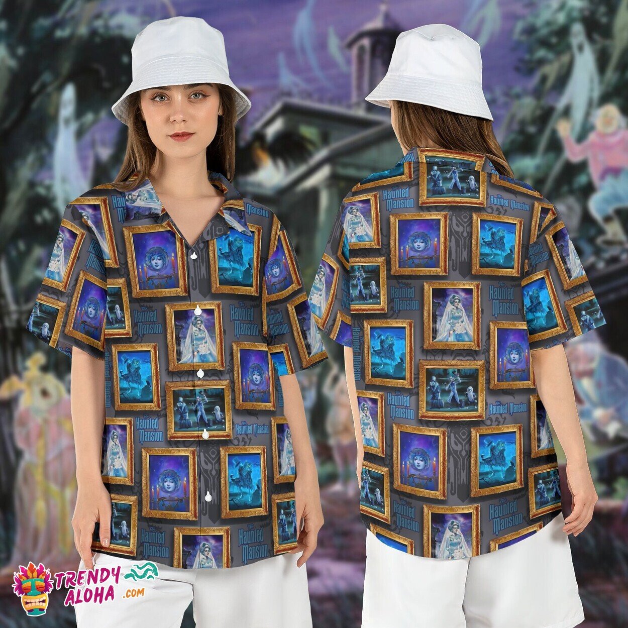 Haunted Mansion Portraits Foolish Mortals Halloween Disney Shirt