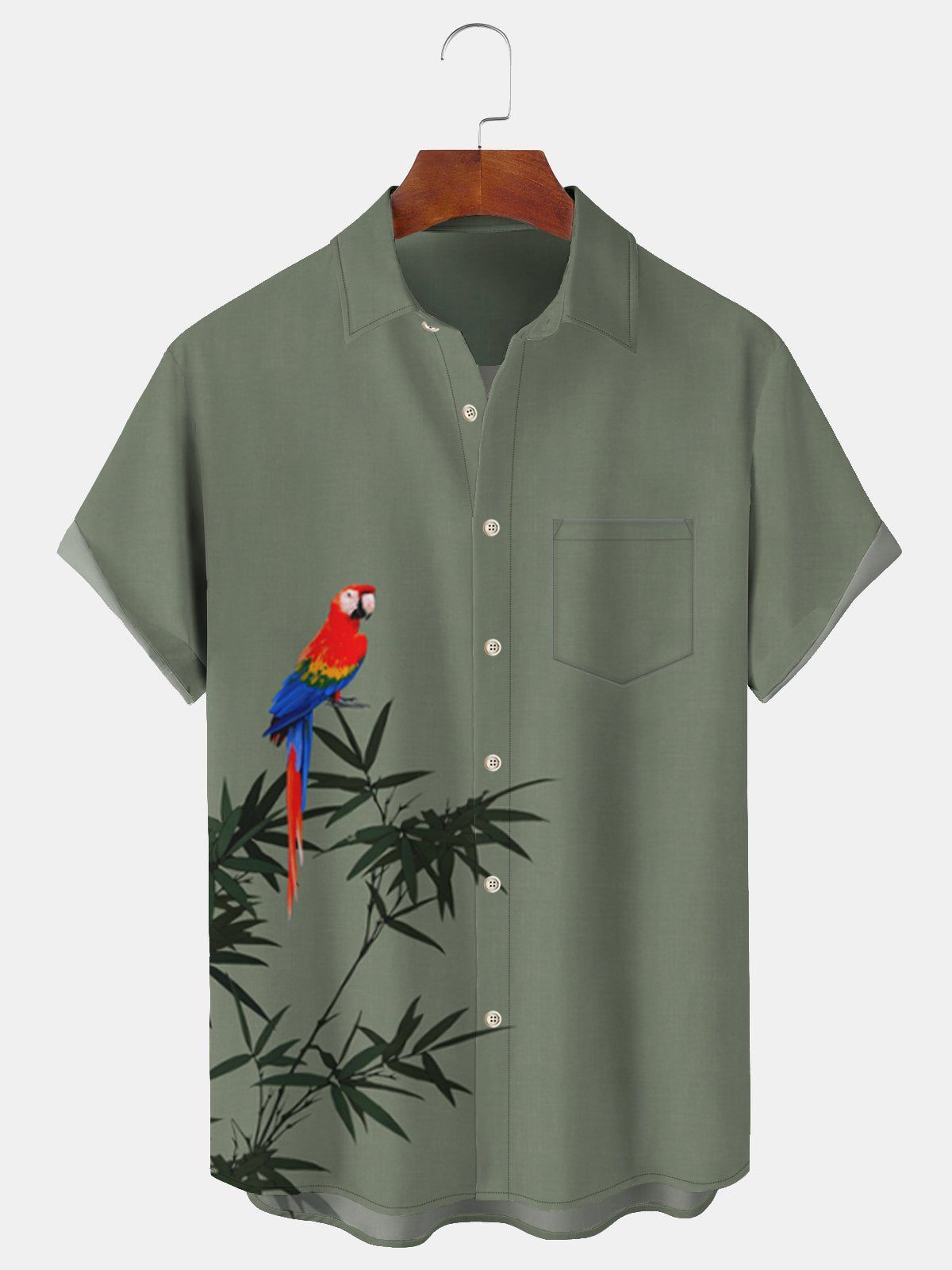 Hawaii Big & Tall Bamboo And Parrot Shirt