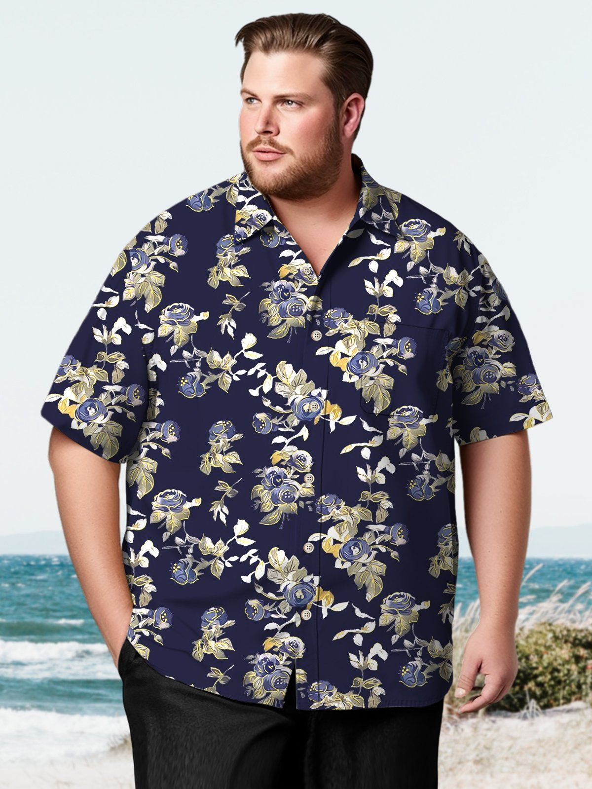 Hawaii Big & Tall Flowers Shirt Leisure Vacation Shirt Hawaii Big & Tall Flowers Shirt Leisure Vacation Shirt