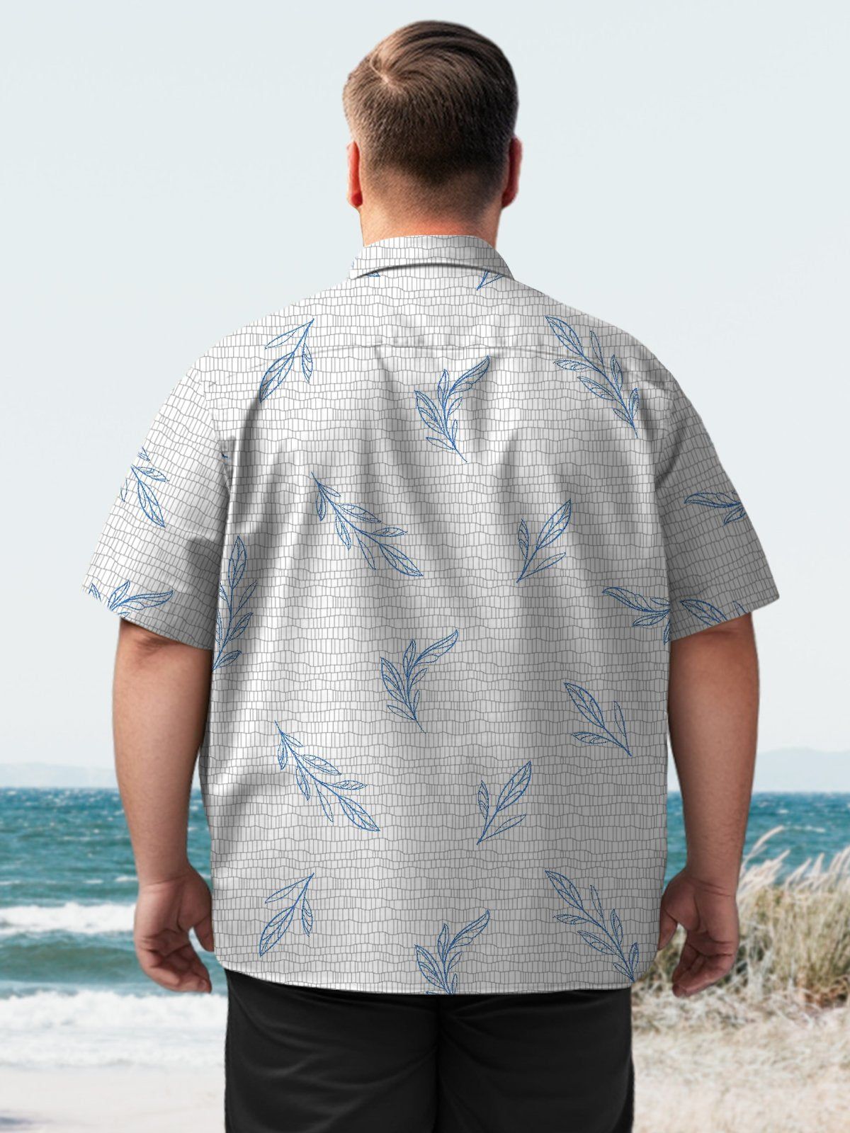 Hawaii Big & Tall Geometric Shirt Geometric Leaves Shirt