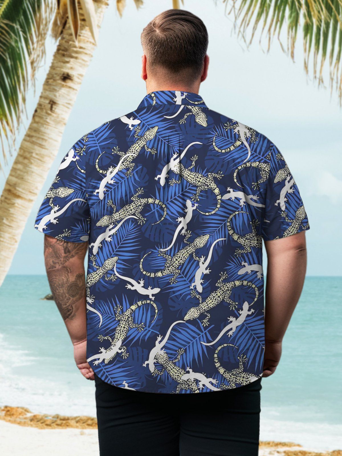 Hawaii Big & Tall Holiday Shirt Tropical Flora and Fauna Print Shirt
