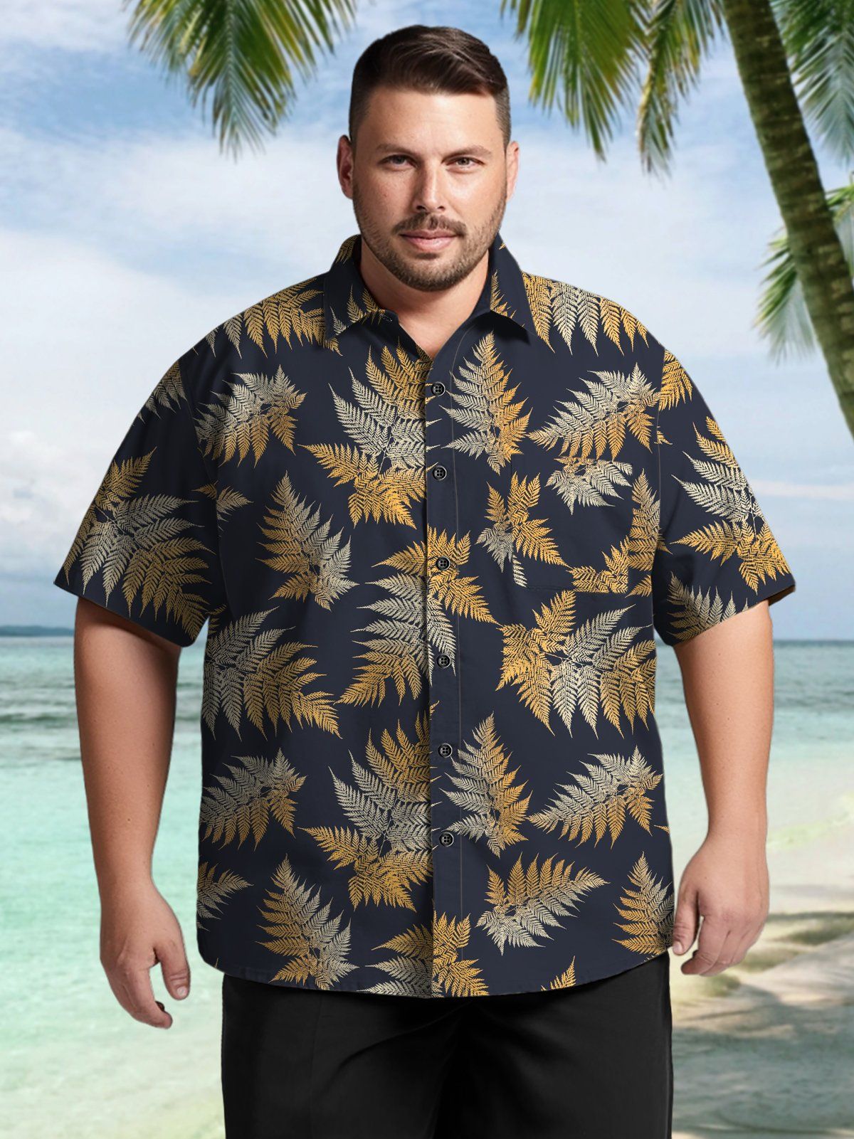 Hawaii Big & Tall Leaves Shirt Elegant Fashion Shirt Hawaii Big & Tall Leaves Shirt Elegant Fashion Shirt