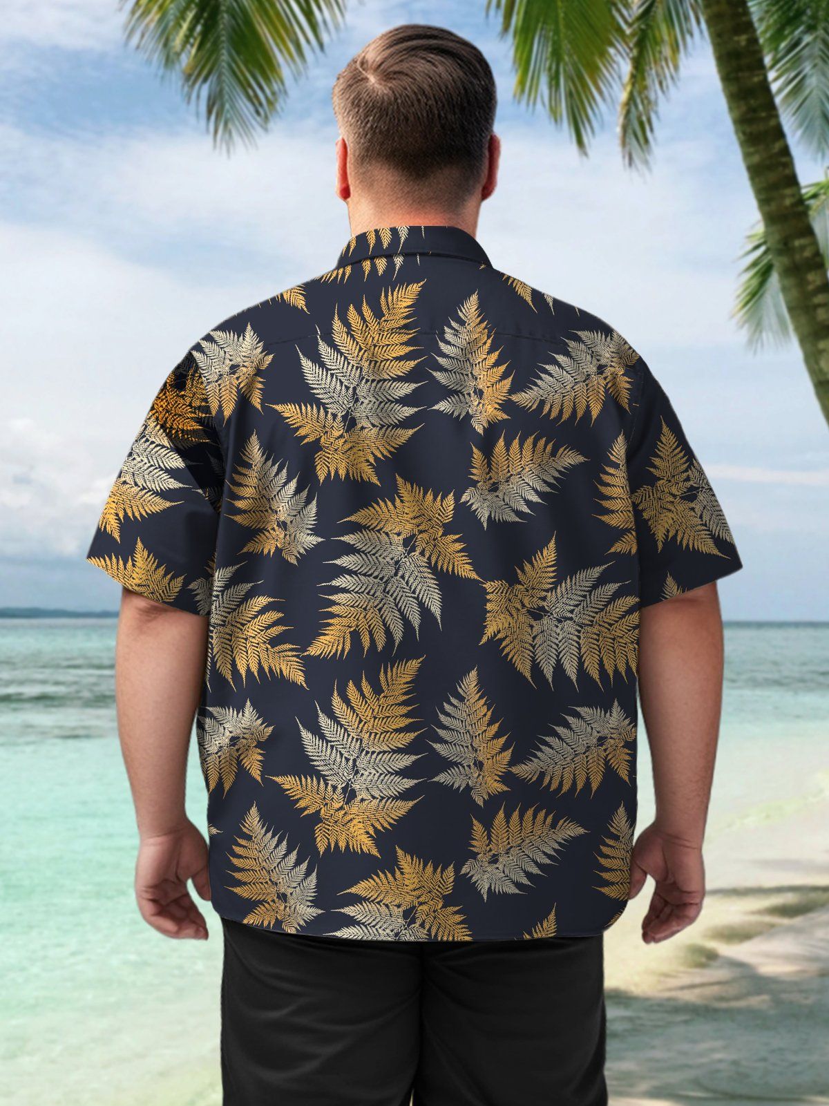 Hawaii Big & Tall Leaves Shirt Elegant Fashion Shirt