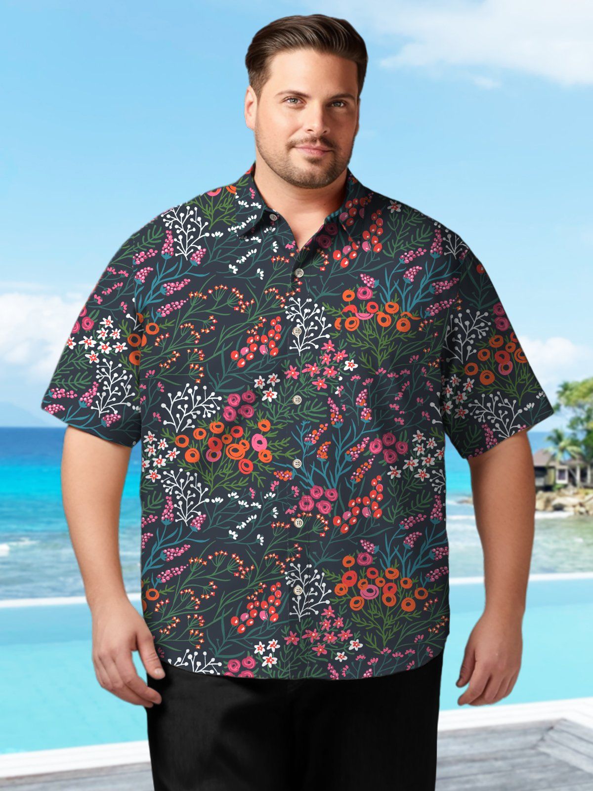 Hawaii Big & Tall Plant Shirt Elegant Fashion Shirt Hawaii Big & Tall Plant Shirt Elegant Fashion Shirt