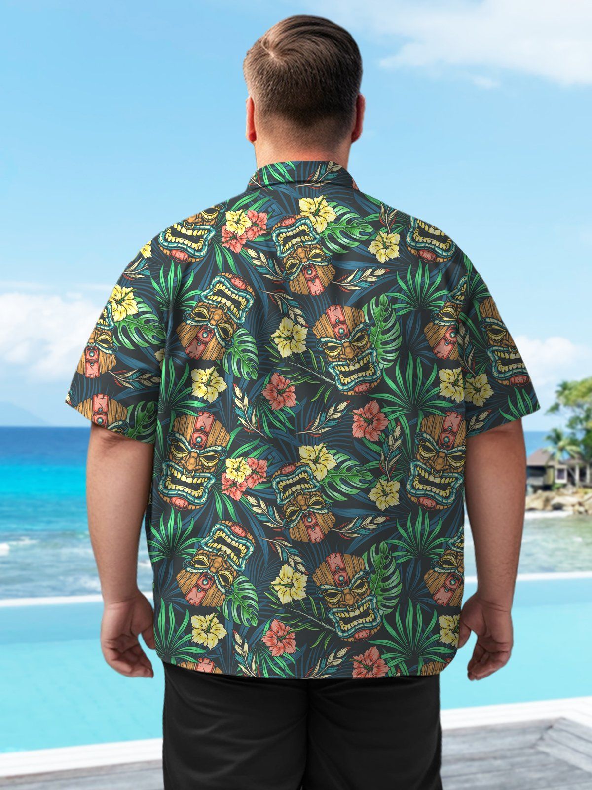 Hawaii Big & Tall Tiki Shirt Ethnic Customs Shirt