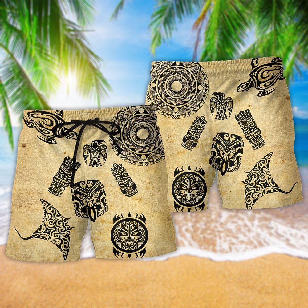 Hawaii Hawaiian Culture Vintage Style Trendy Aloha Hawaiian Beach Shorts