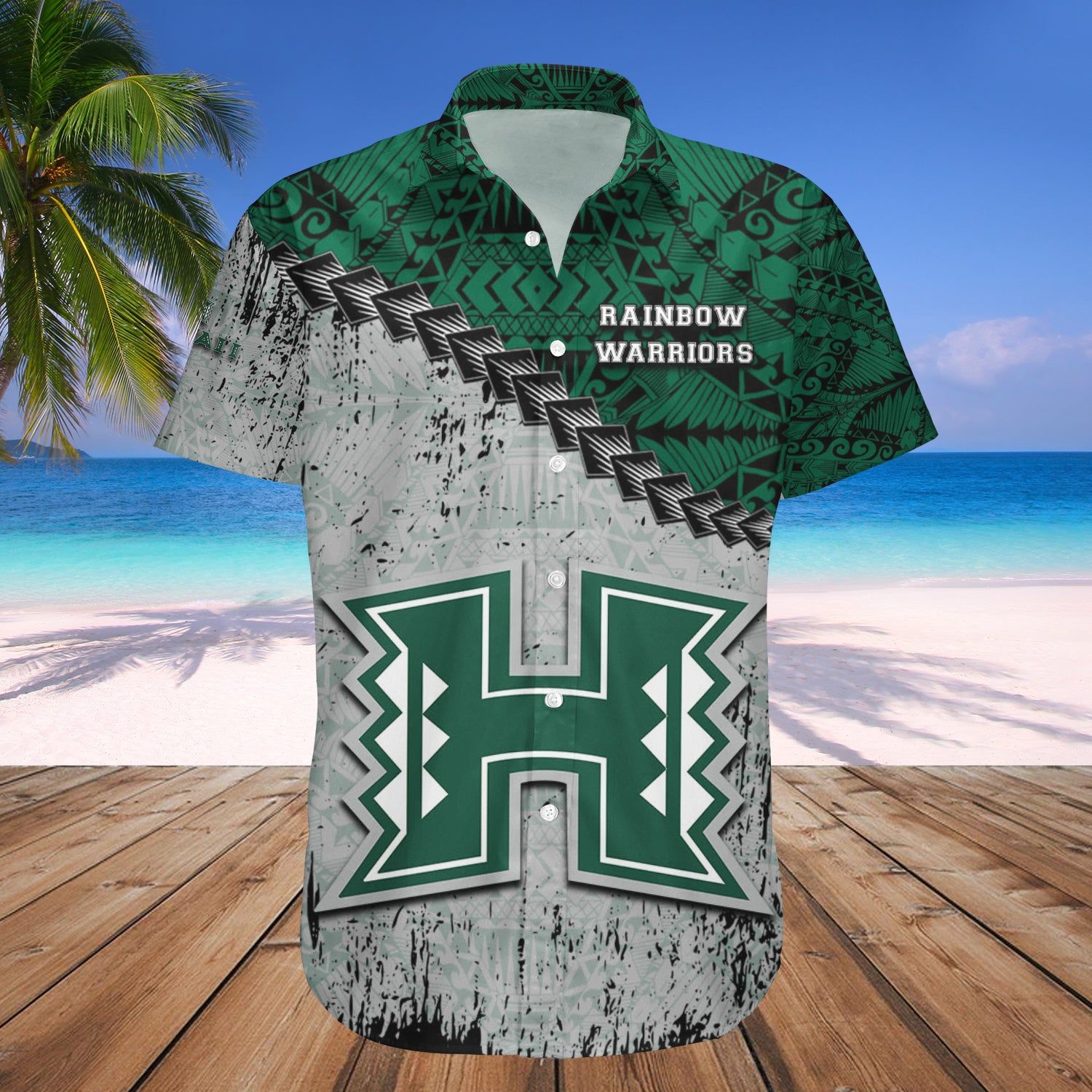 Hawaii Rainbow Warriors Hawaii Shirt Grunge Polynesian Tattoo – NCAA