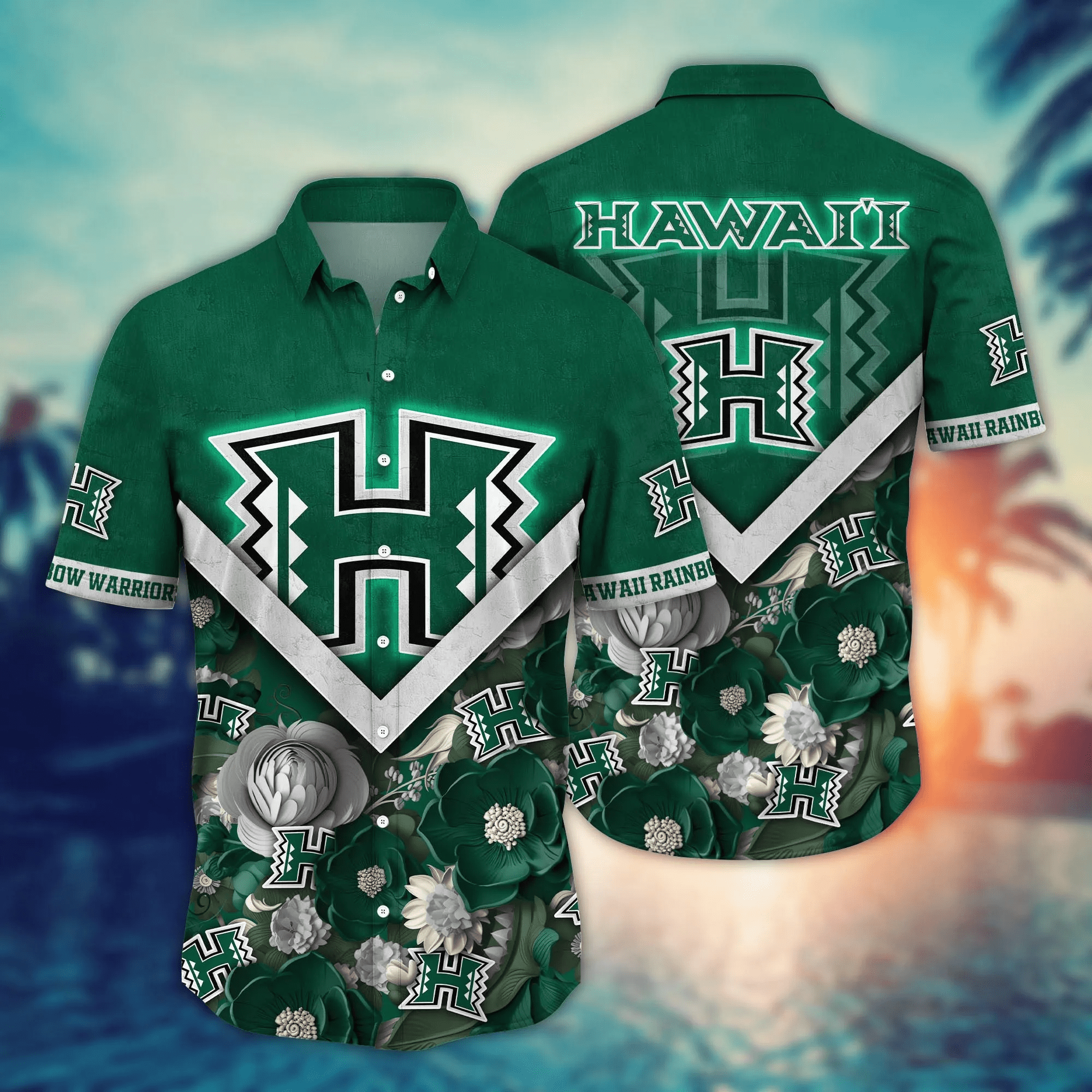 Hawaii Rainbow Warriors NCAA Hawaiian Shirt Custom Seaside Aloha Shirt Hawaii Rainbow Warriors NCAA Hawaiian Shirt Custom Seaside Aloha Shirt